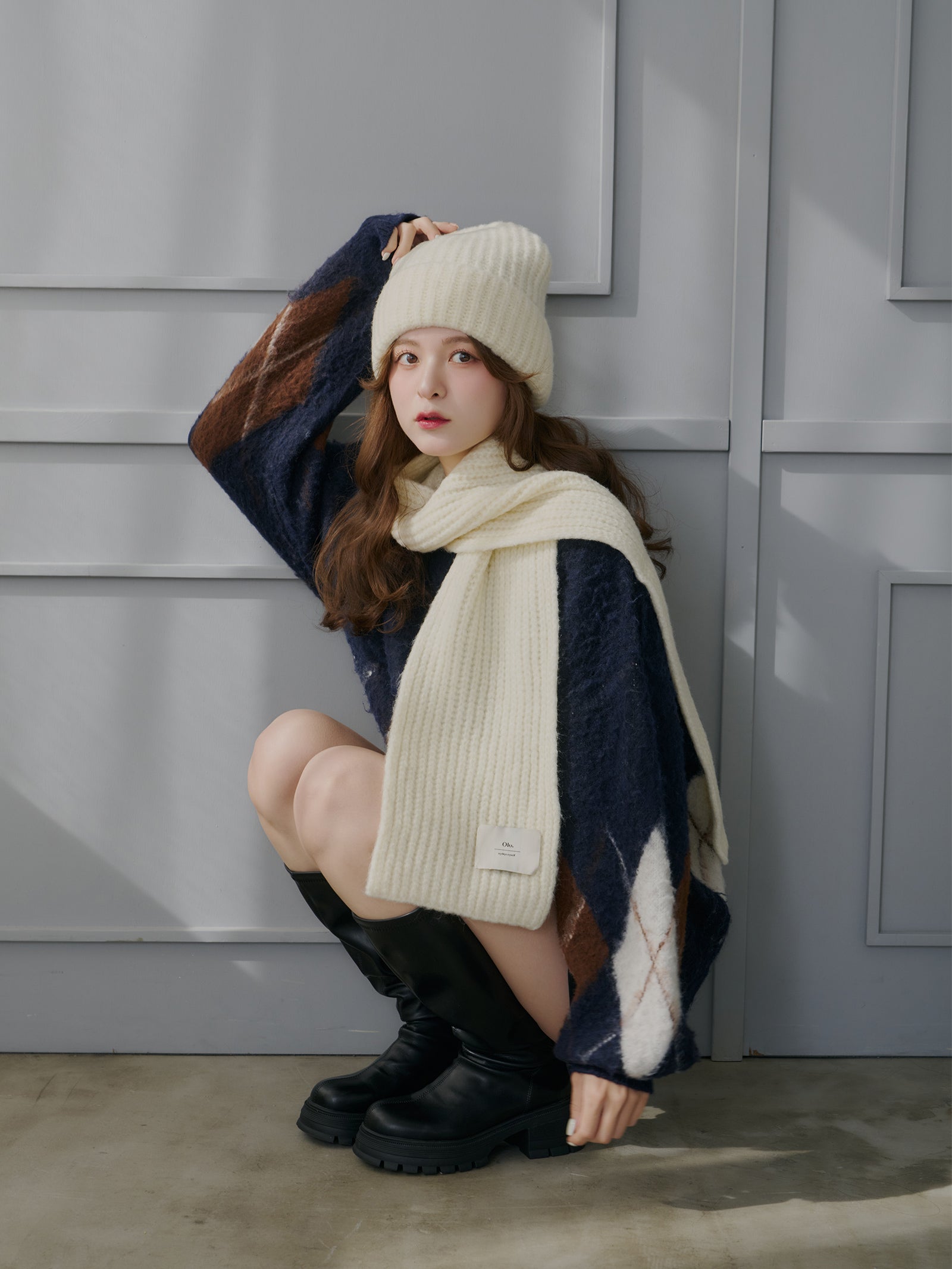 ニットマフラー×ワッチセット