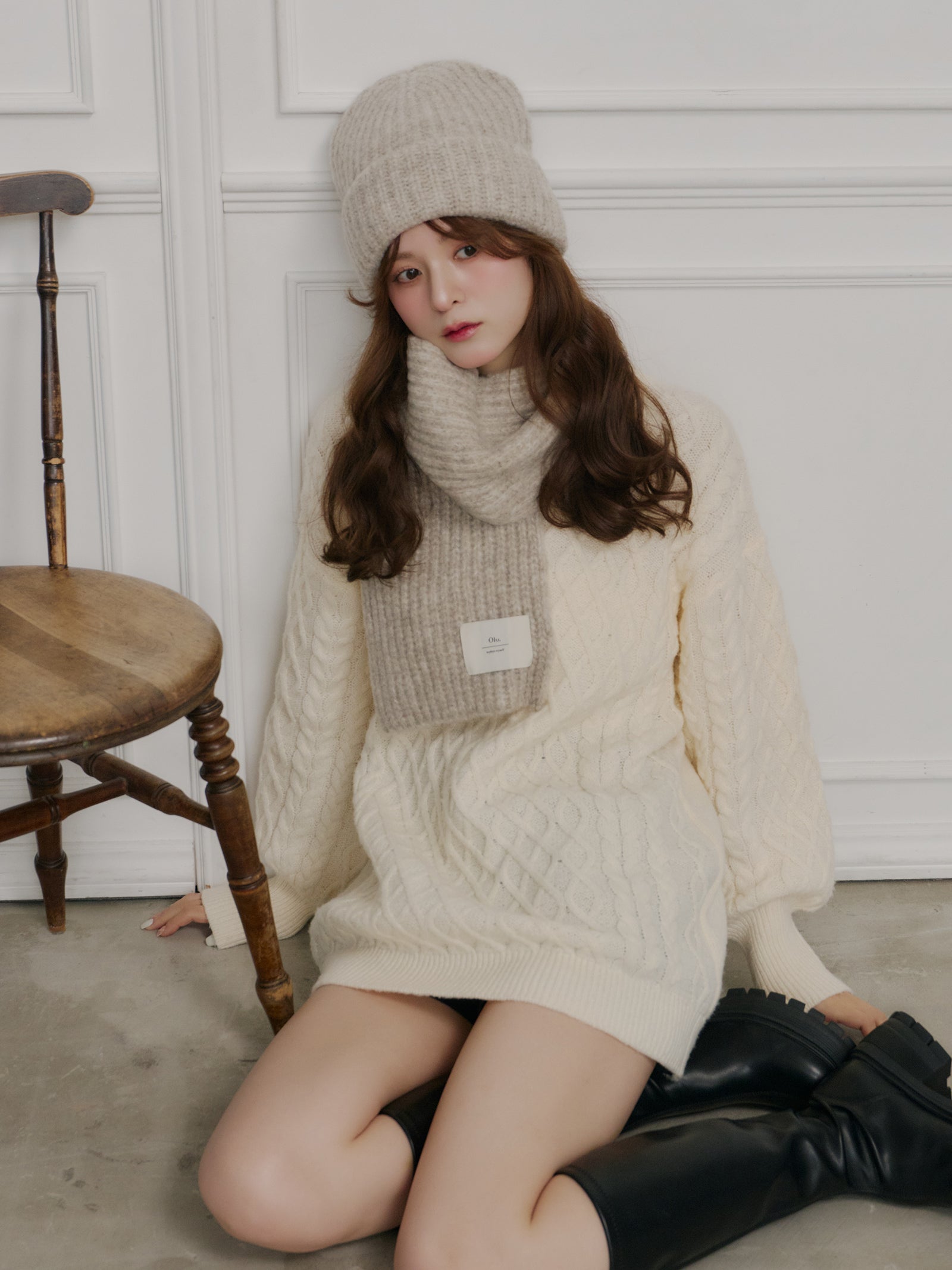 ニットマフラー×ワッチセット