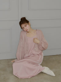 パールボタンシャギーニットルームウェア