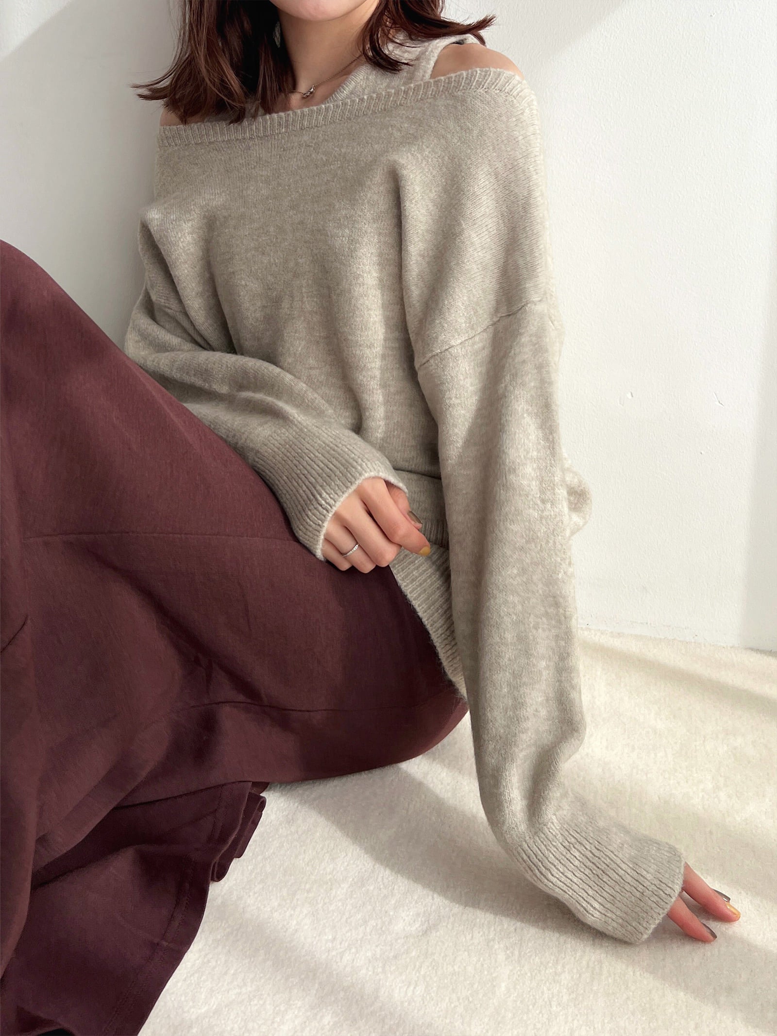 2ピースロングニット