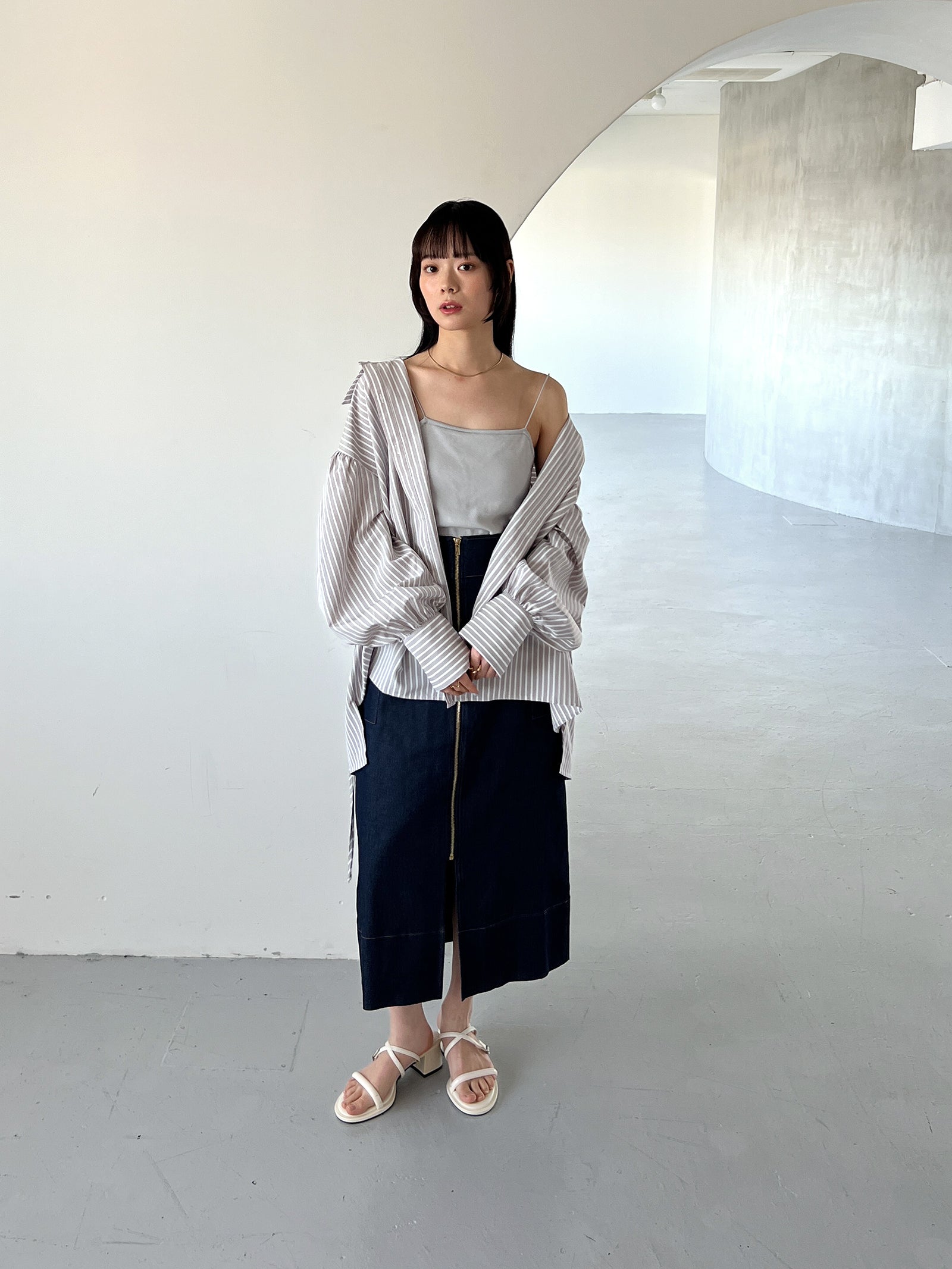 ジップデニムスカート