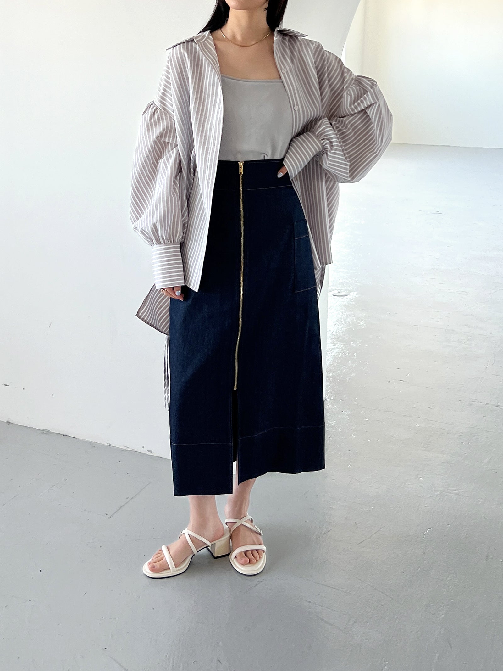 ジップデニムスカート