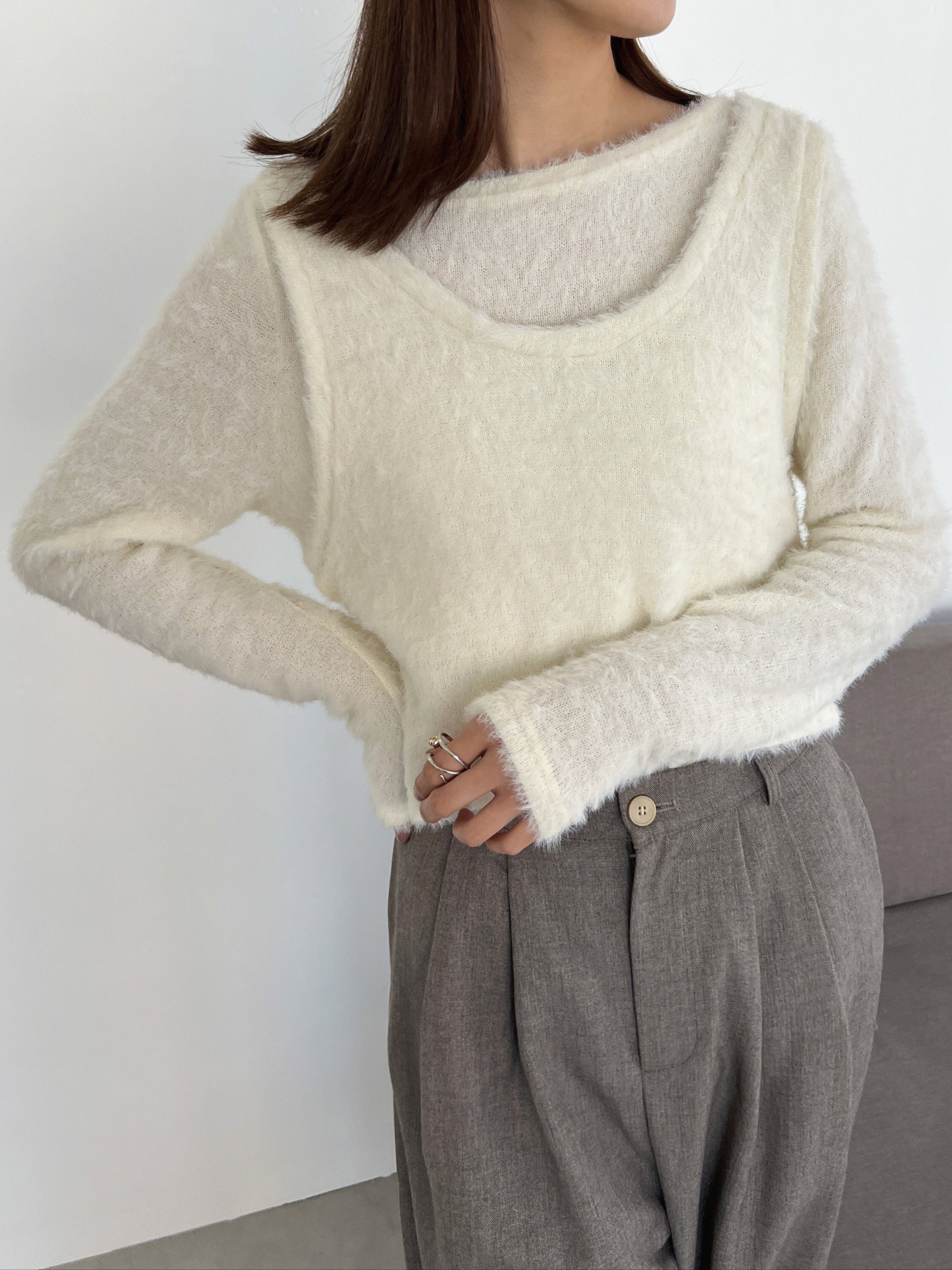 シャギーセットトップス