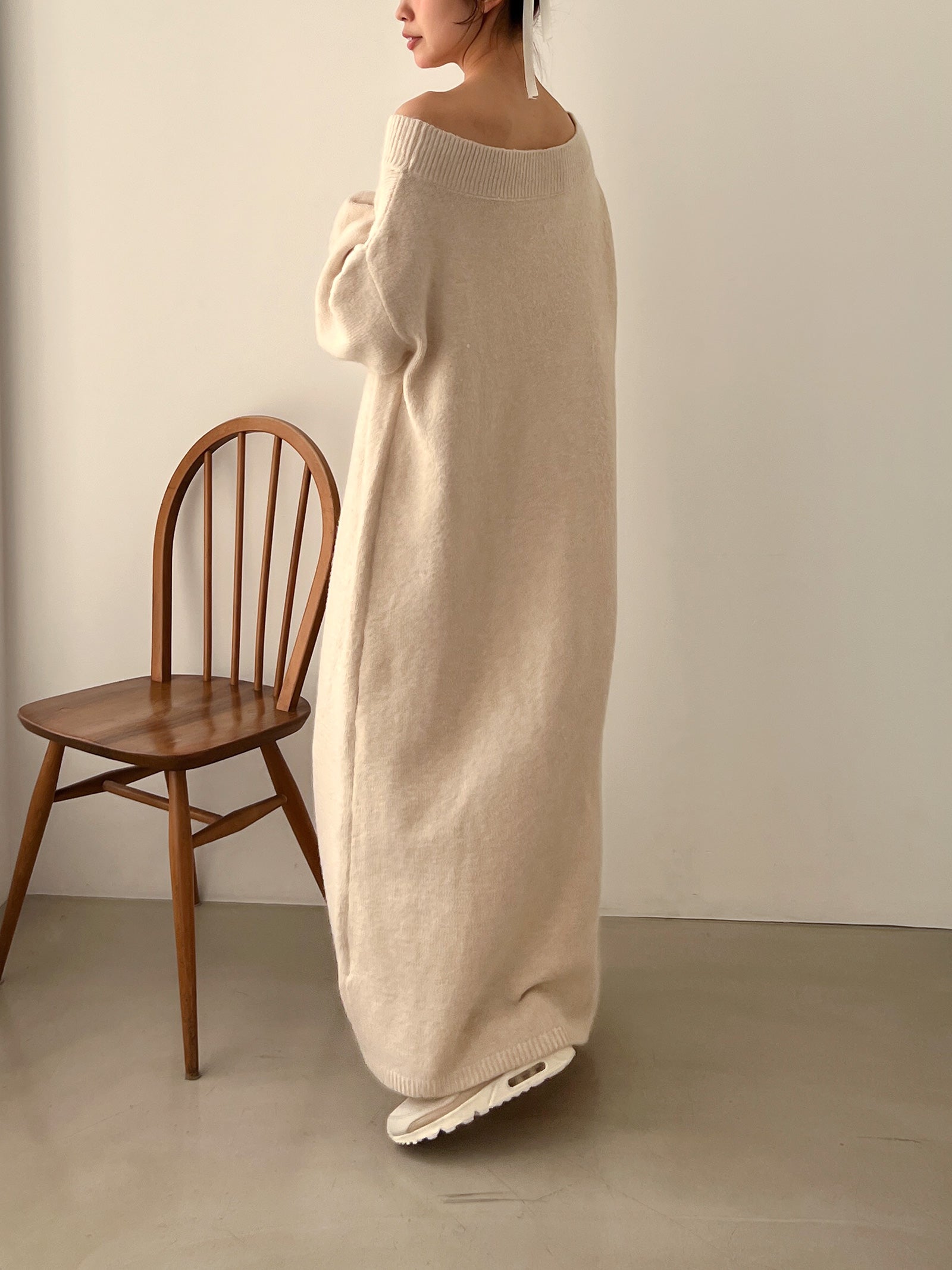 オアーノ　ニットワンピース 3wayボートネックニットワンピース