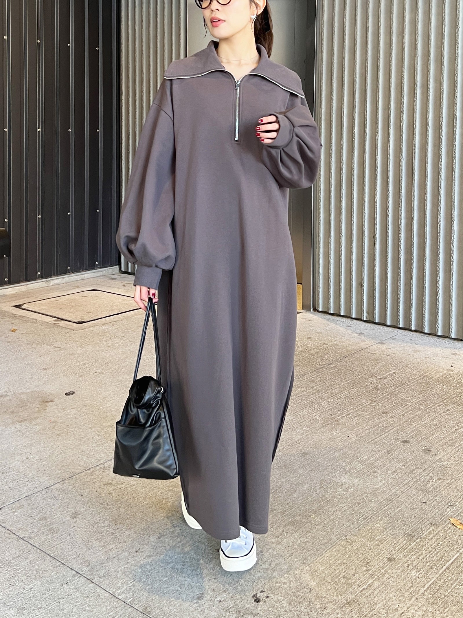 GUCCI 10Y スウェットワンピース ハーフジップスウェットワンピース