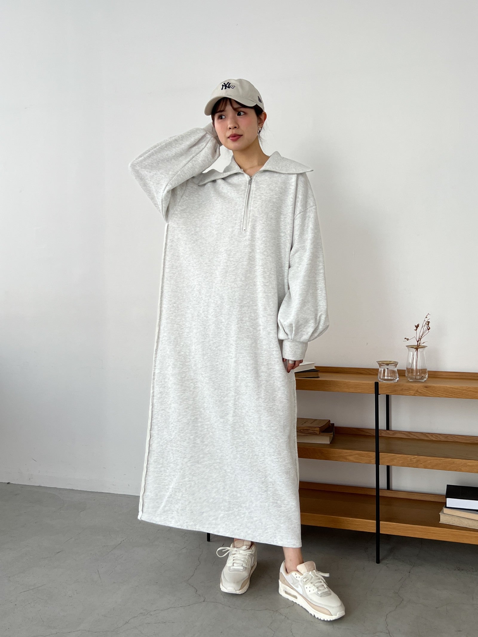 COACH スウェットワンピース ハーフジップスウェットワンピース