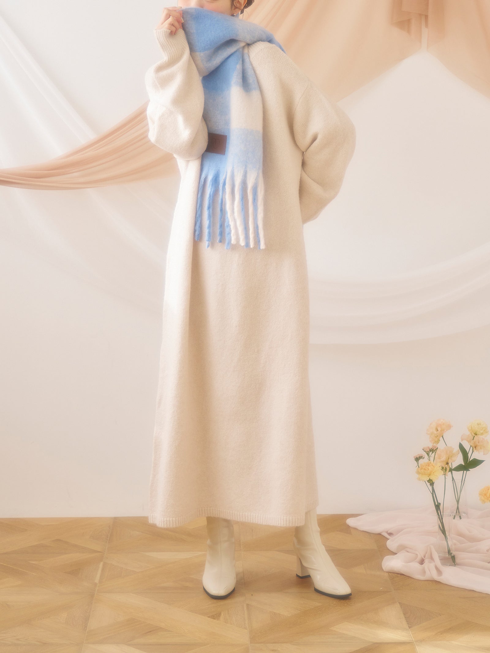 【mic】チェックマフラー