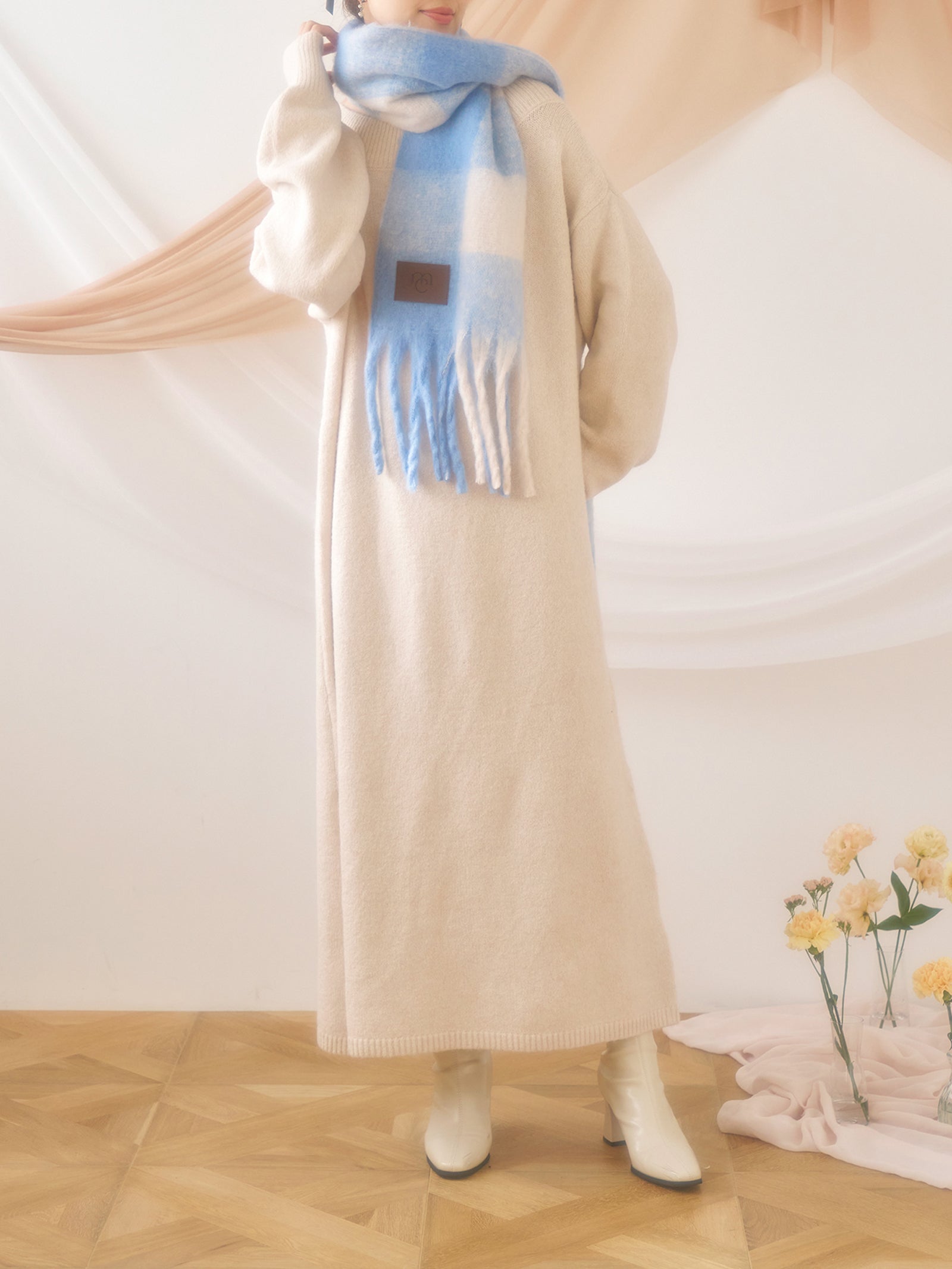 【mic】チェックマフラー