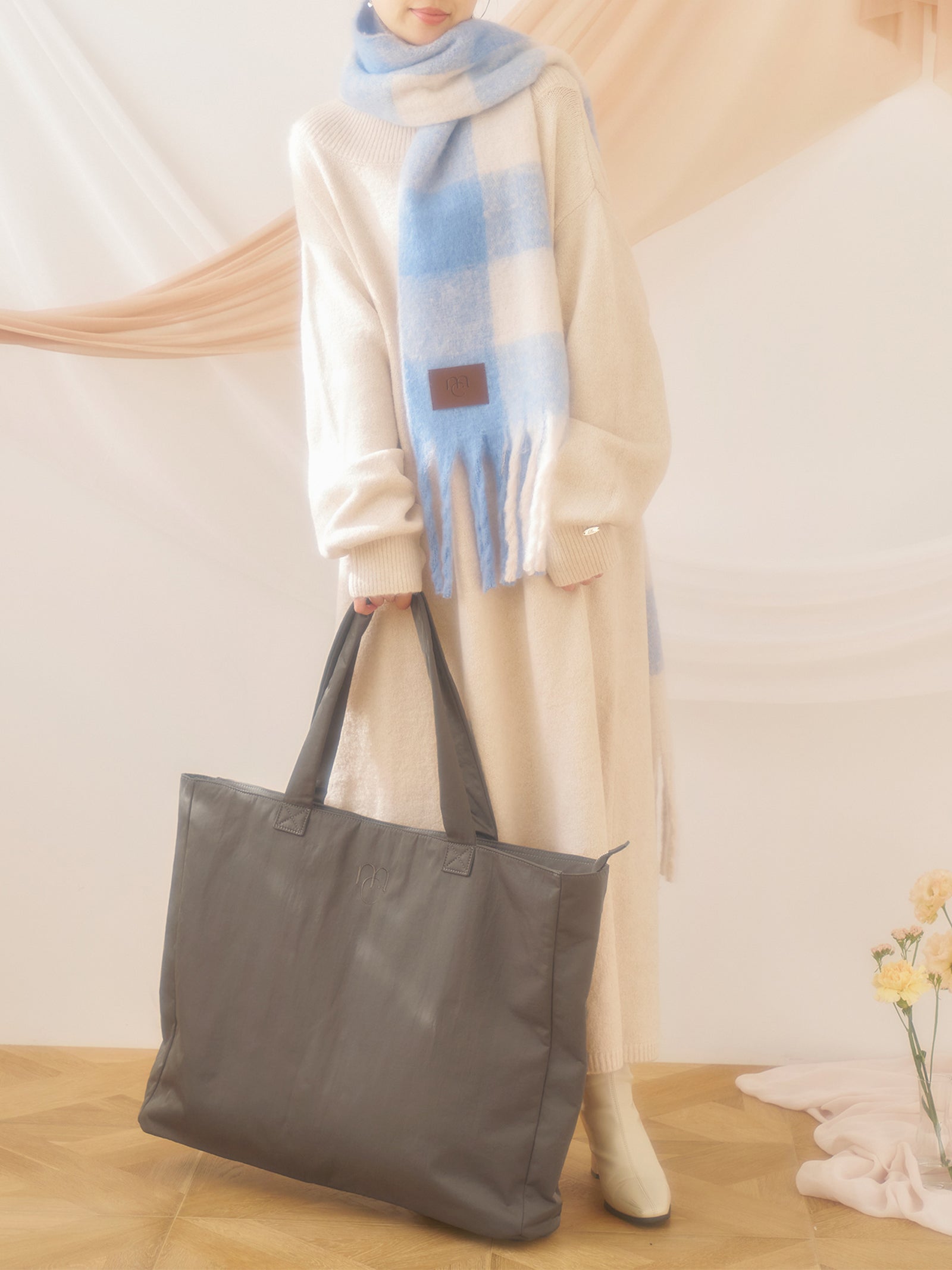 【mic】チェックマフラー