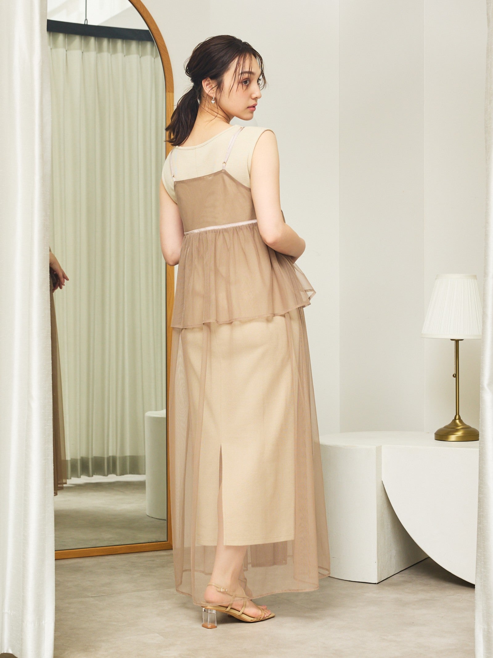 チュールキャミソールセットワンピース