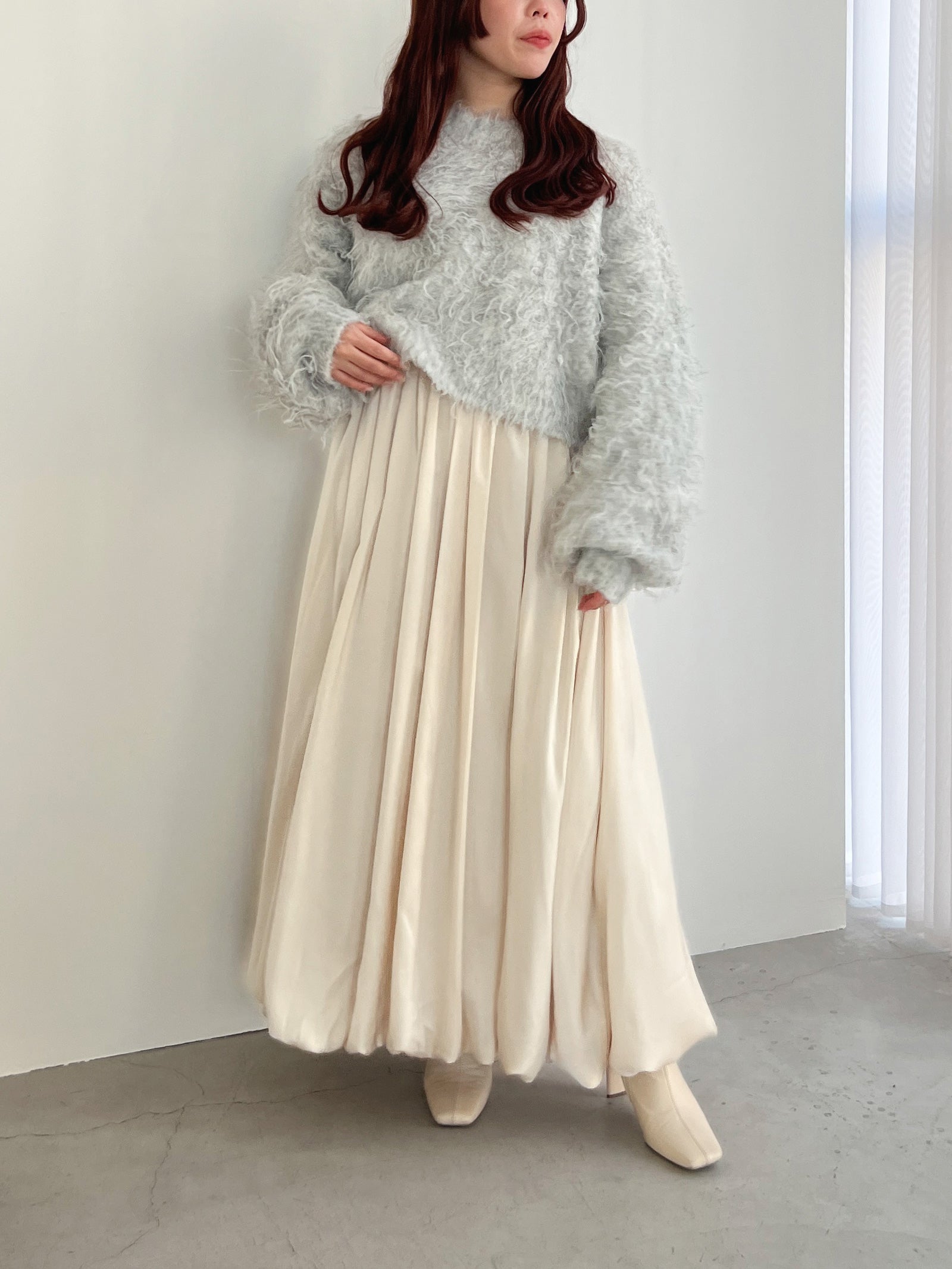 ミックスシャギーショートニット