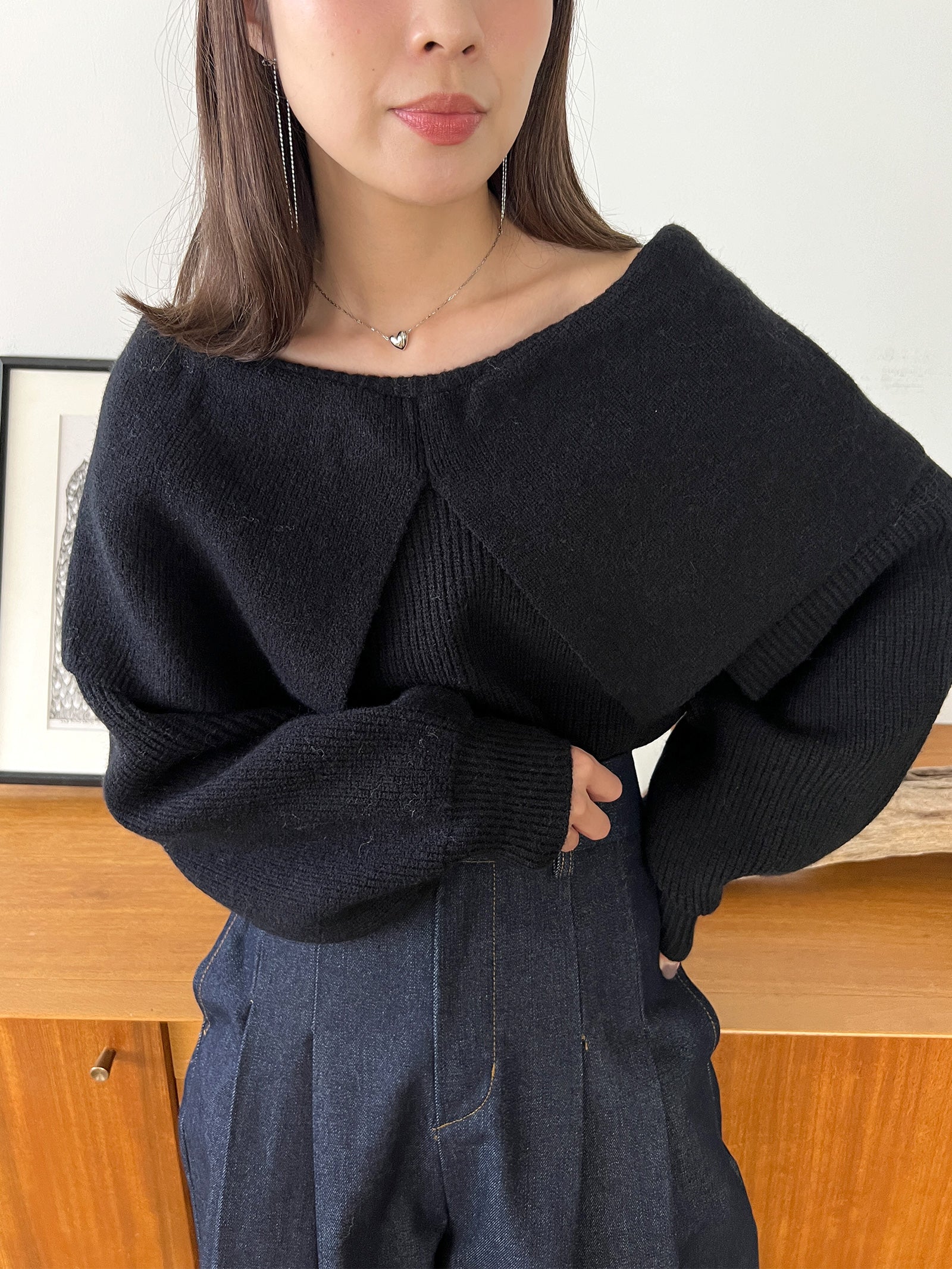 ビッグ2wayケープニット