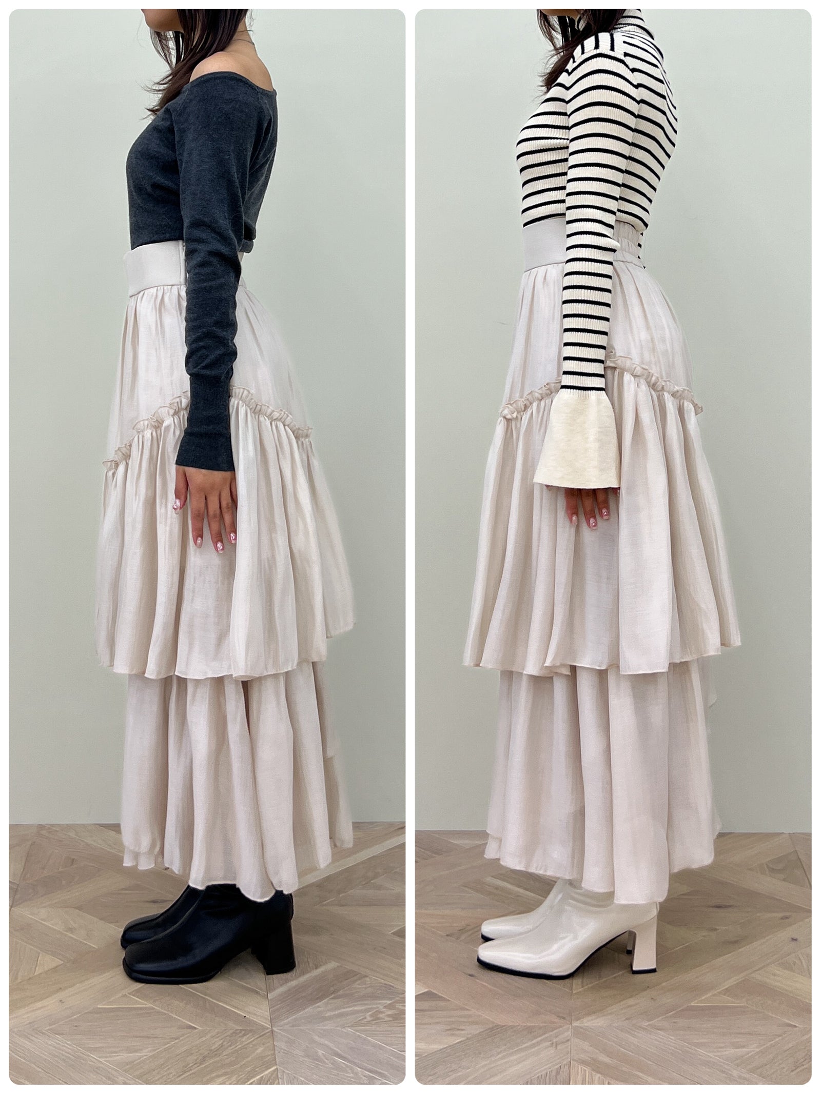 ランダムティアードスカート