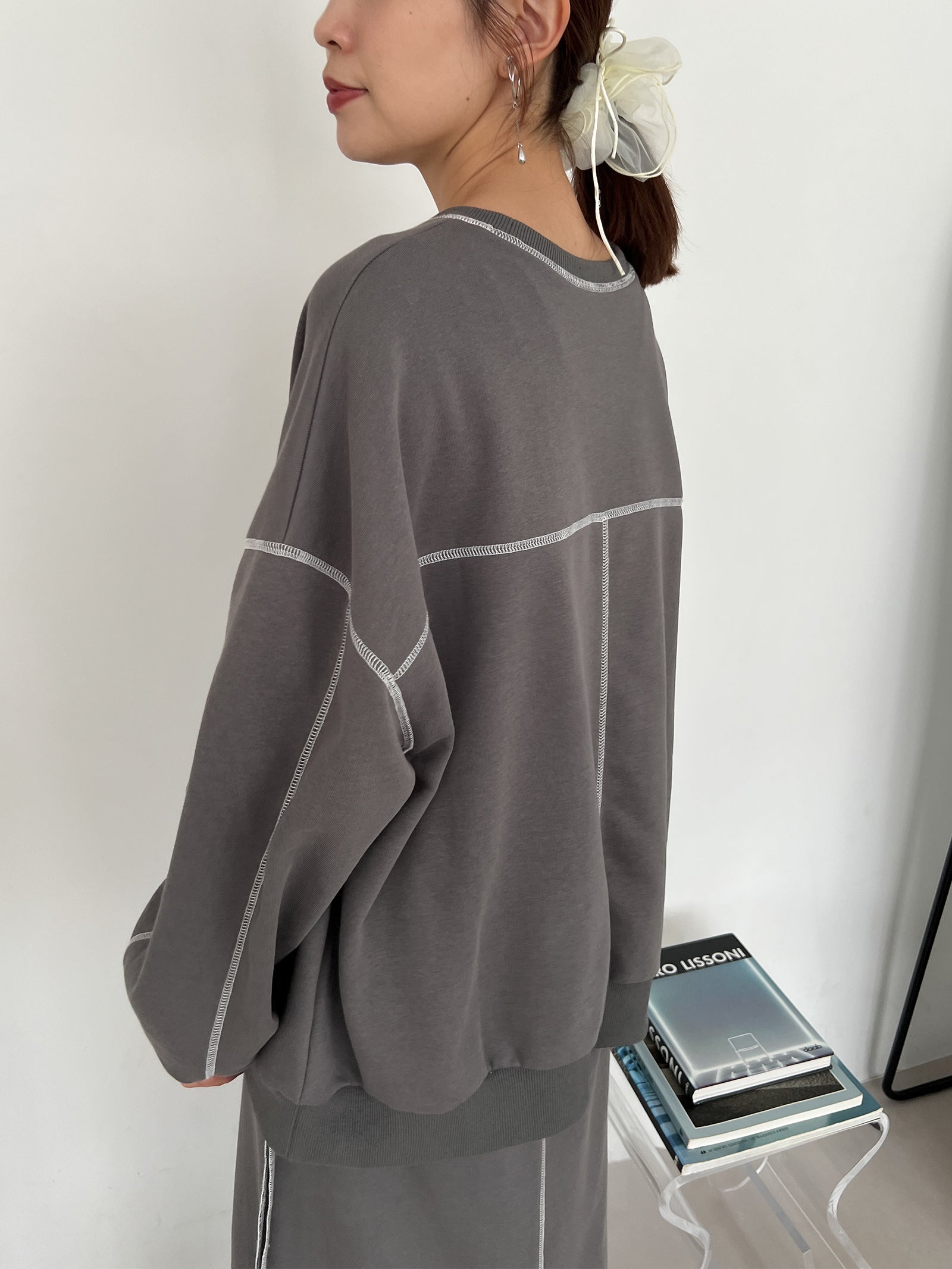 DISCOVERED SHELL STITCH SWEAT ステッチ スウェット 配色ステッチスウェット