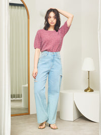 サイドカットデニムパンツ