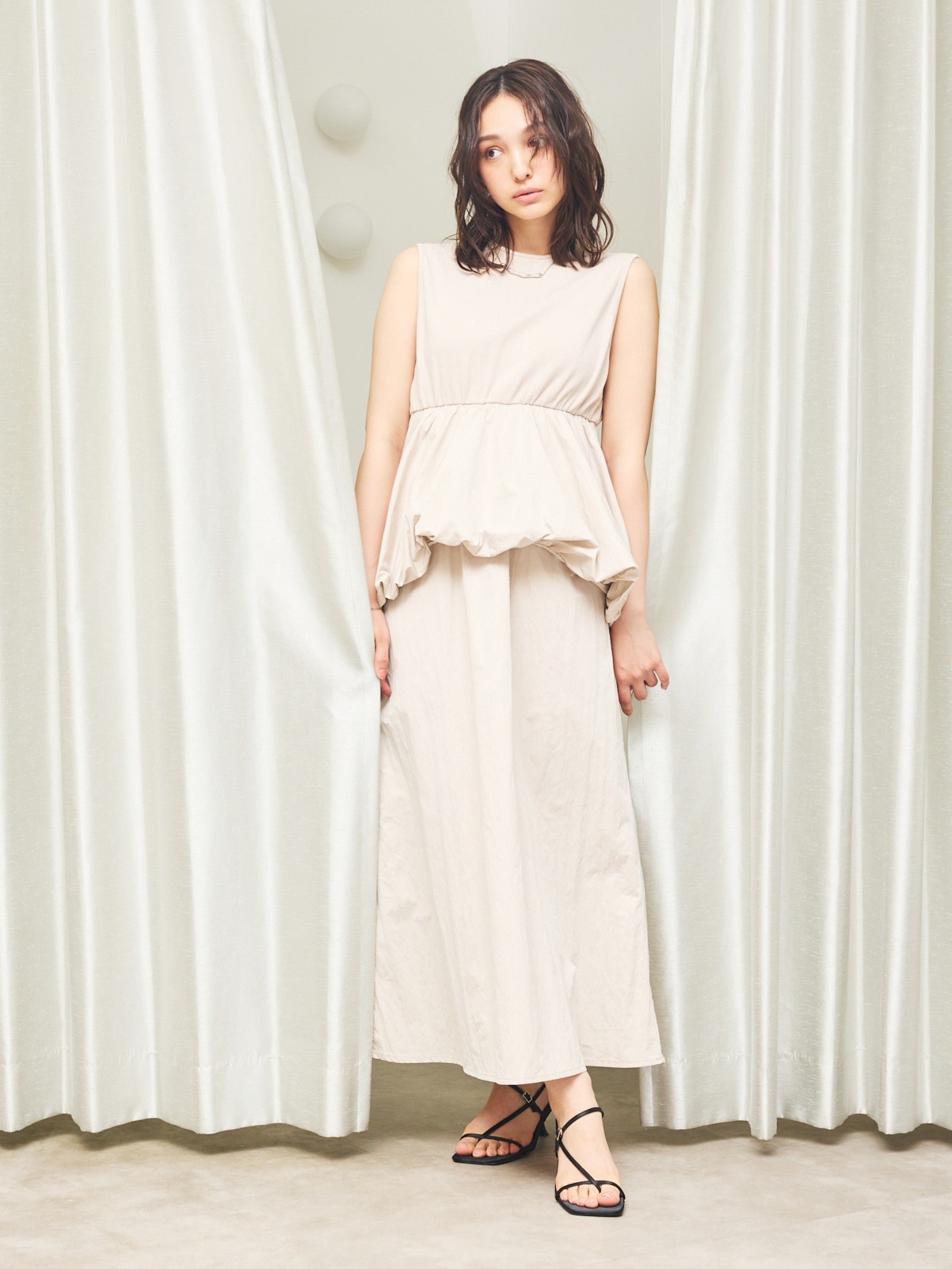美品　marrimeko Peukku ペウック　ワンピース　L 綿　バルーン 美品 marrimeko Peukku ペウック ワンピース L 綿 バルーン