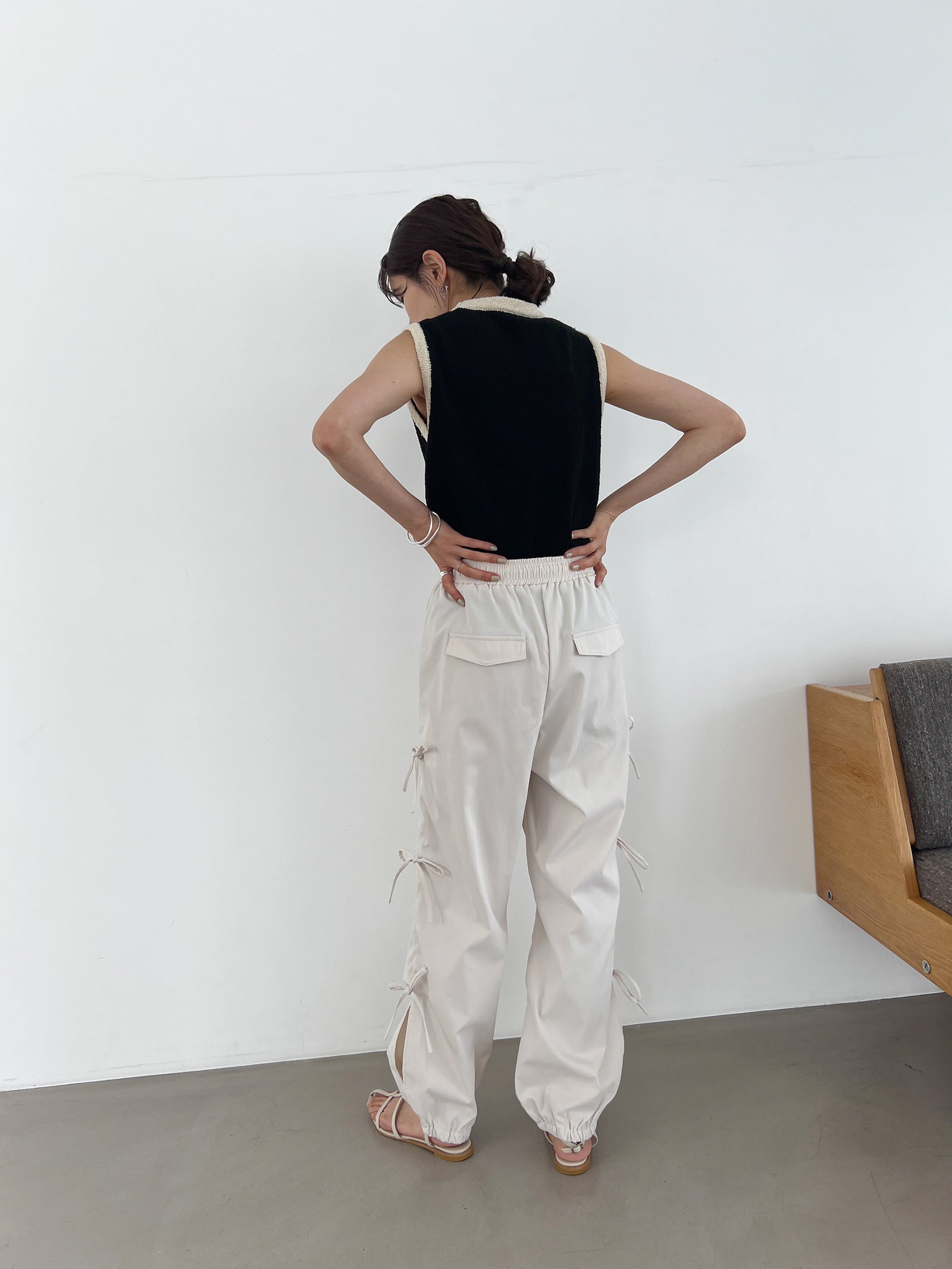 【mic】サイドリボンパラシュートパンツ