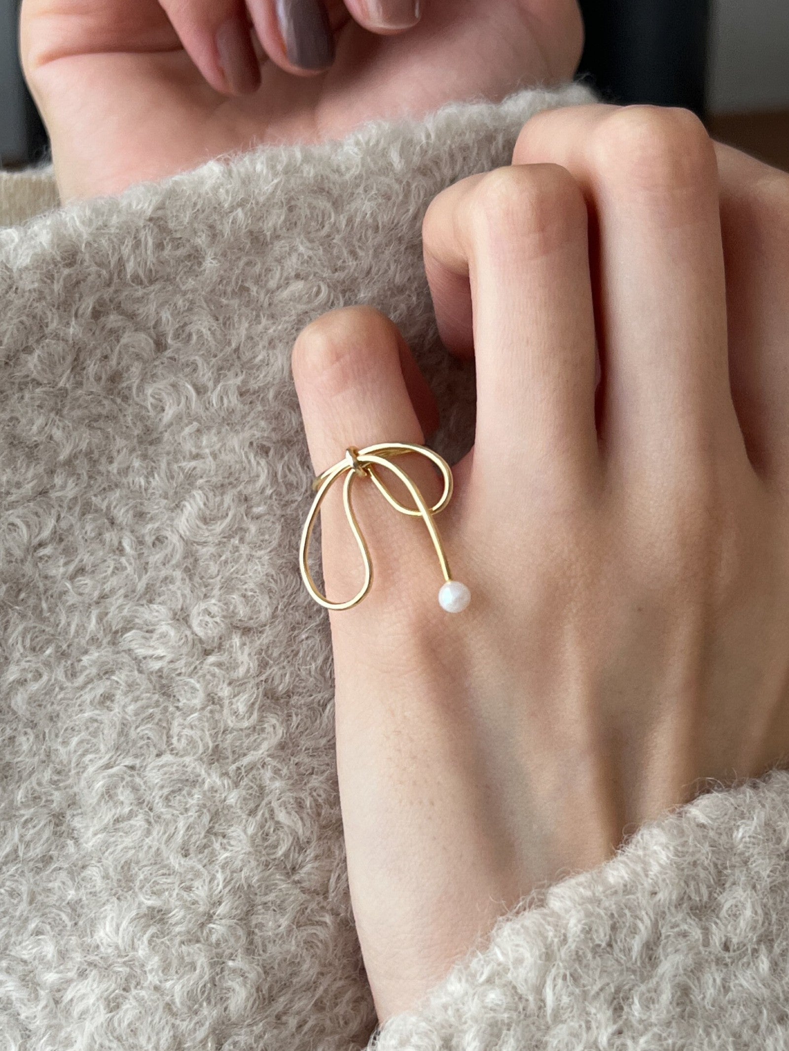 リボンピンキーリング