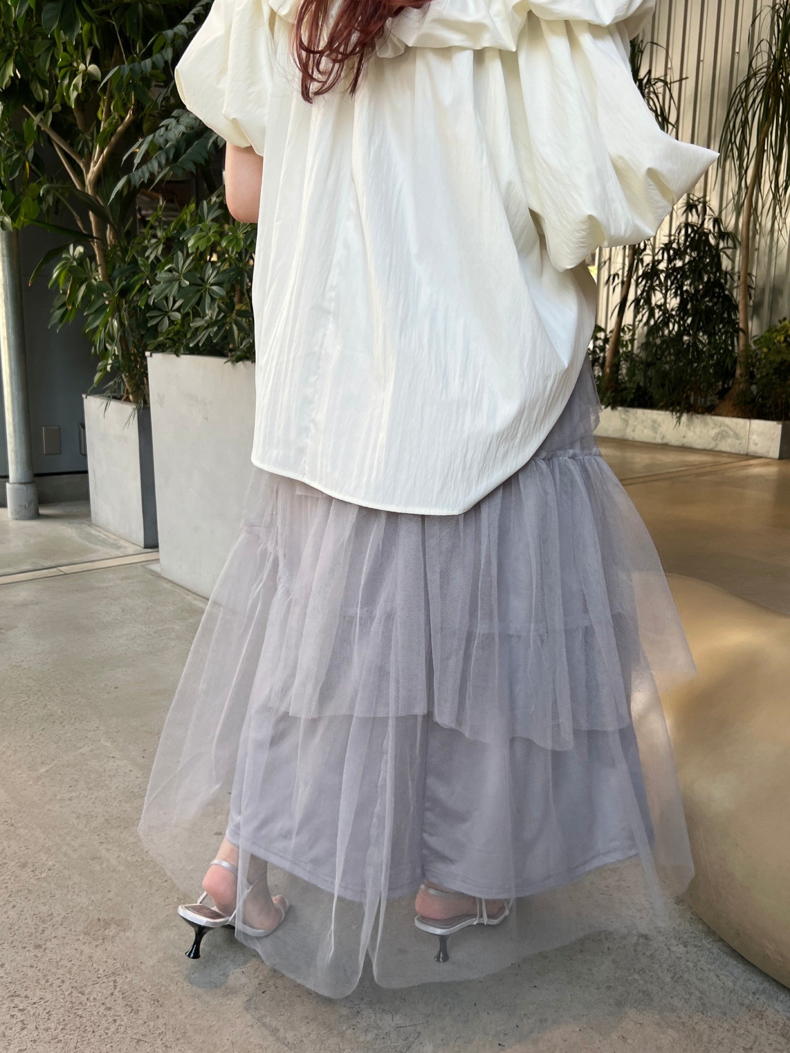 チュールランダムティアードスカート