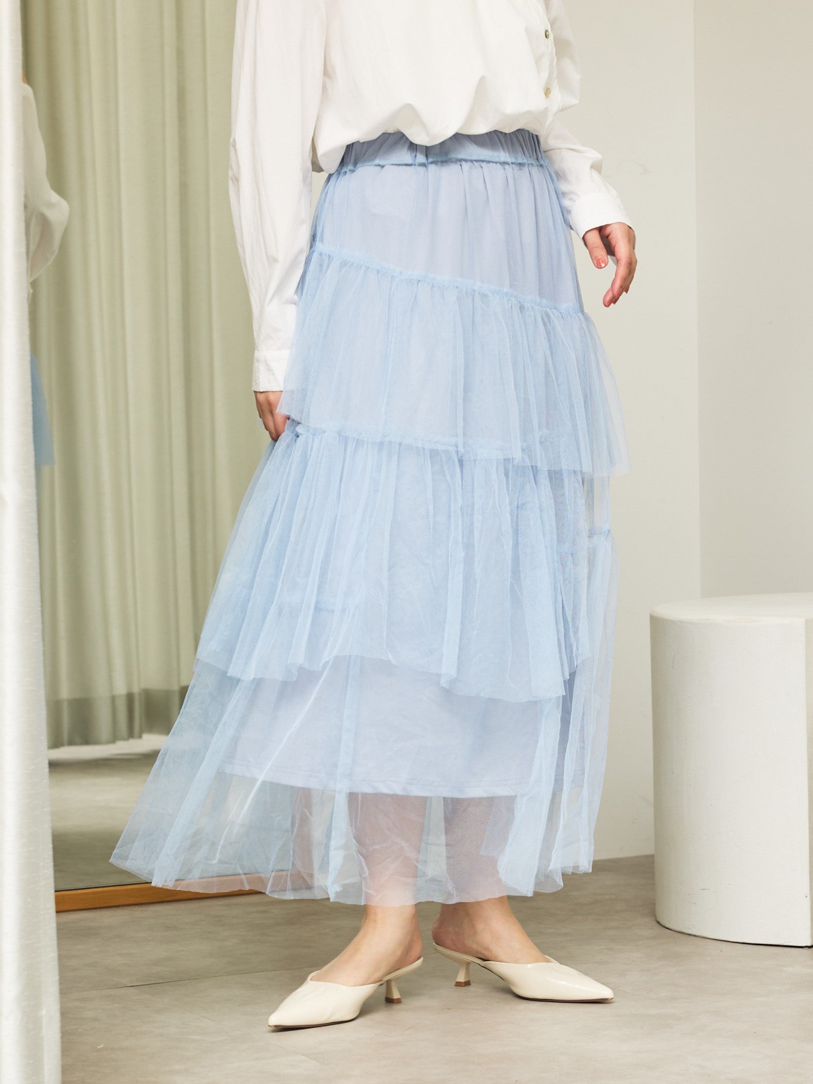 シャギーショートVネックニット