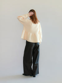 【mic】クラシックペプラムニットカーディガン