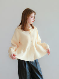 【mic】クラシックペプラムニットカーディガン