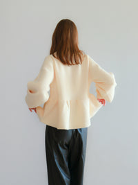 【mic】クラシックペプラムニットカーディガン