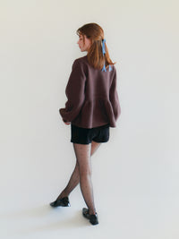 【mic】クラシックペプラムニットカーディガン