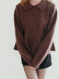 【mic】クラシックペプラムニットカーディガン