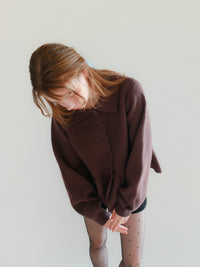 【mic】クラシックペプラムニットカーディガン