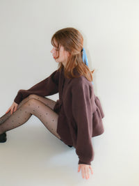 【mic】クラシックペプラムニットカーディガン