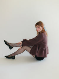 【mic】クラシックペプラムニットカーディガン