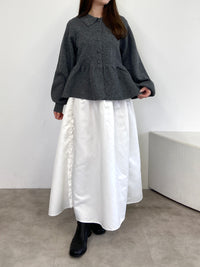 【mic】クラシックペプラムニットカーディガン