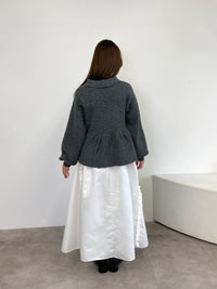 【mic】クラシックペプラムニットカーディガン