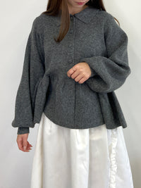 【mic】クラシックペプラムニットカーディガン