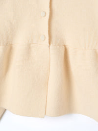 【mic】クラシックペプラムニットカーディガン