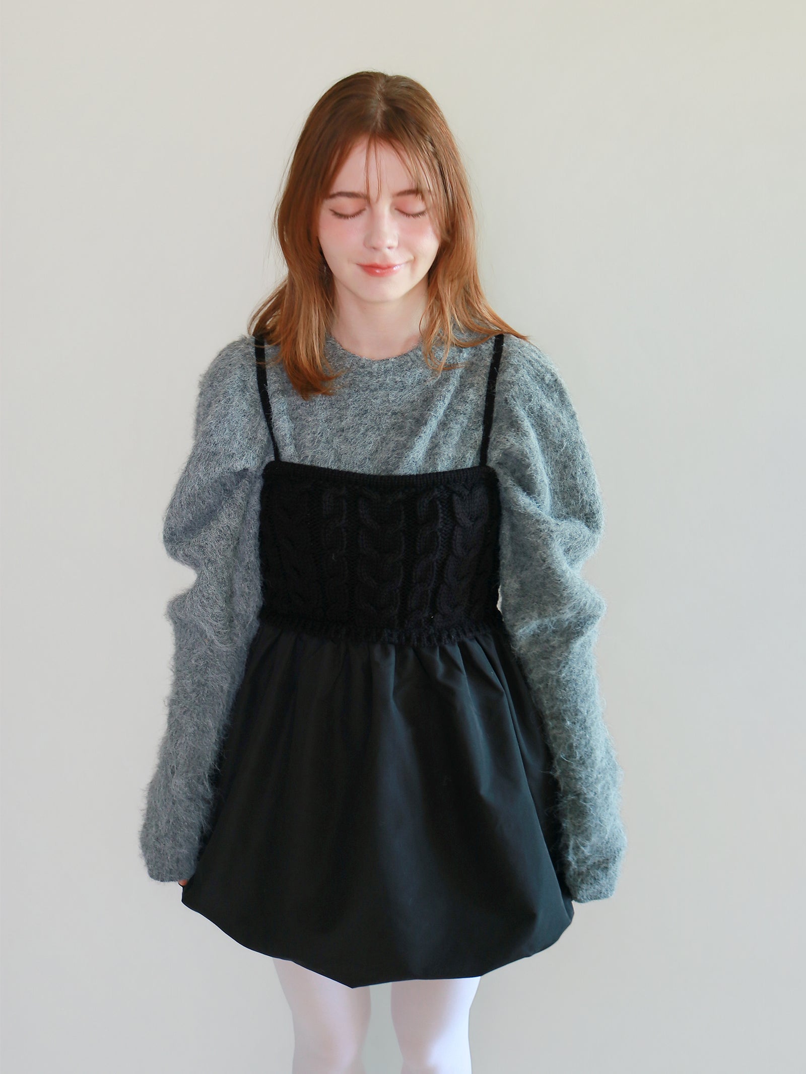 【mic】ケーブルバルーンキャミソールワンピース