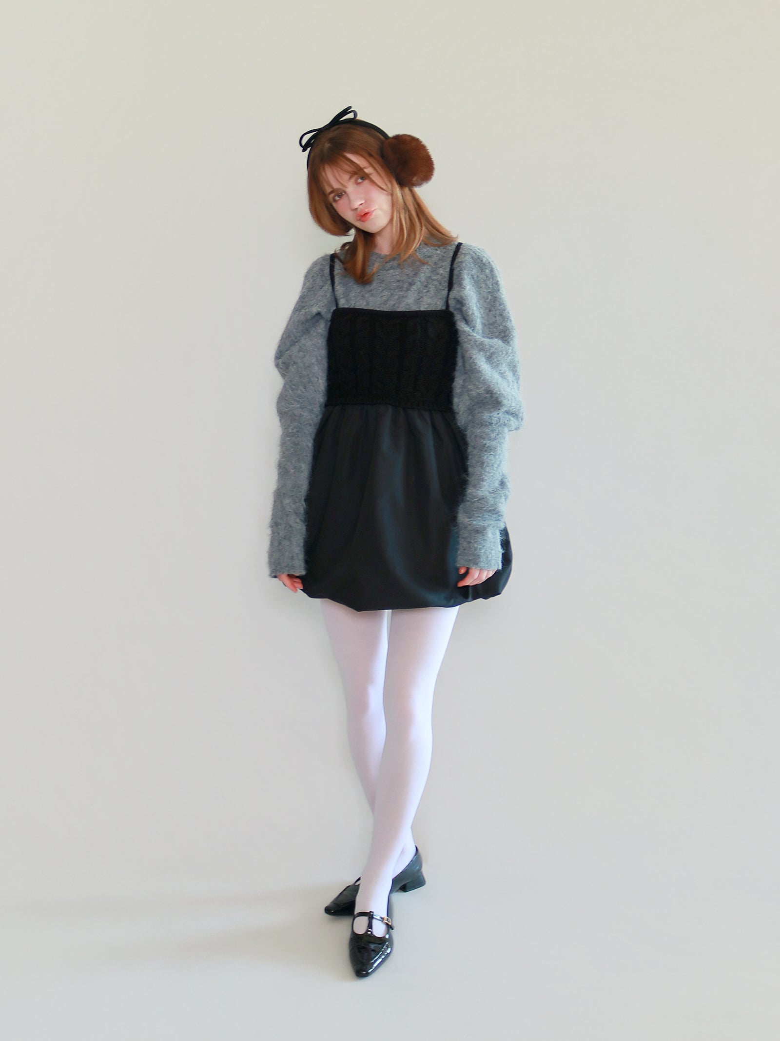 【mic】ケーブルバルーンキャミソールワンピース