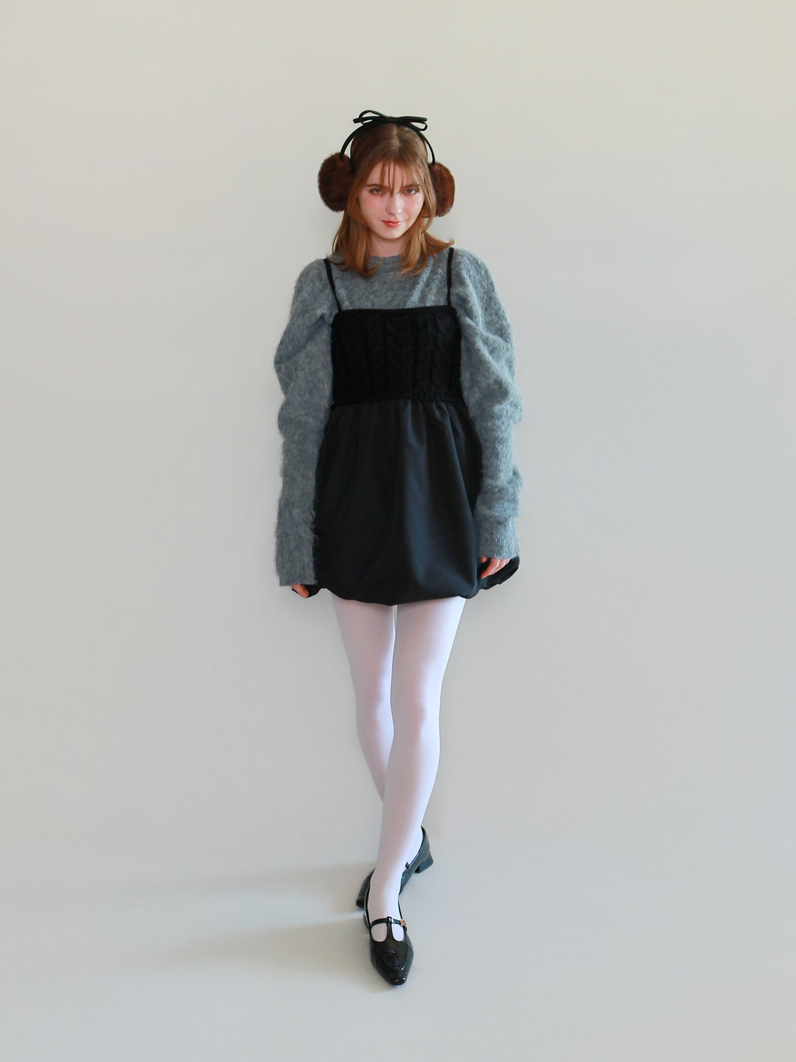 【mic】ケーブルバルーンキャミソールワンピース