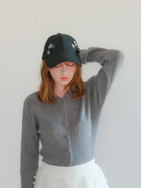 【mic】フラワービジューキャップ