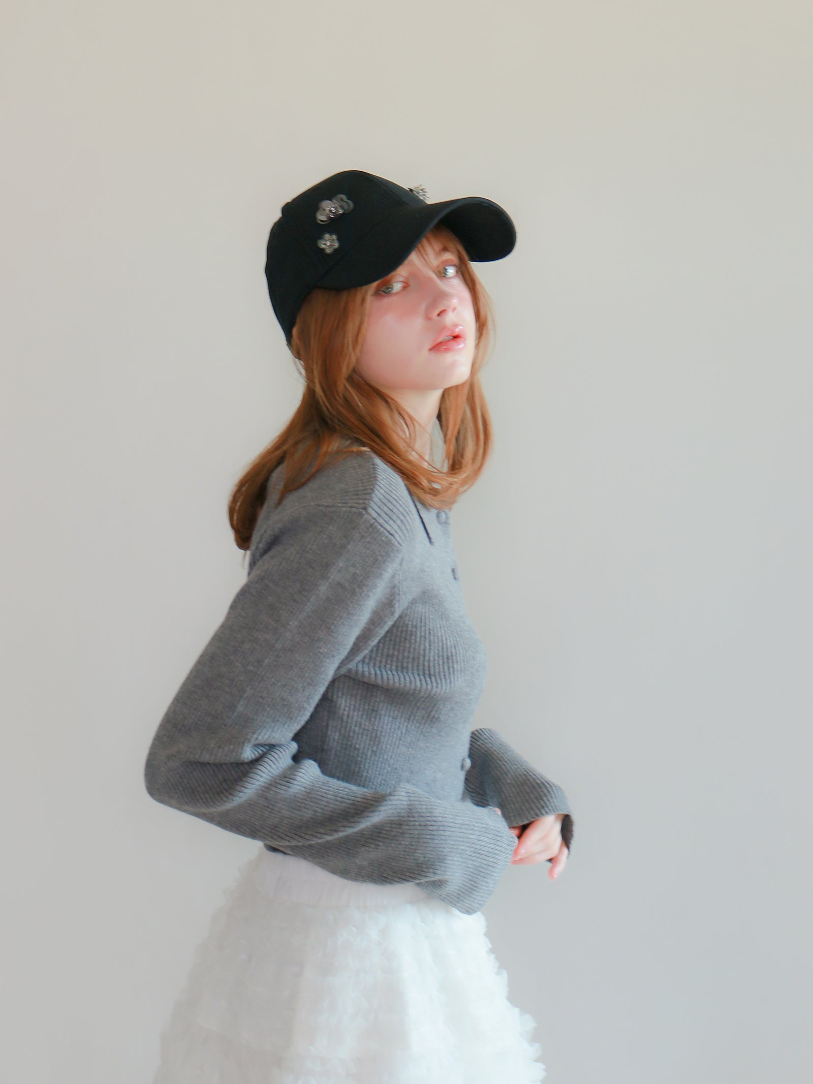 【mic】フラワービジューキャップ