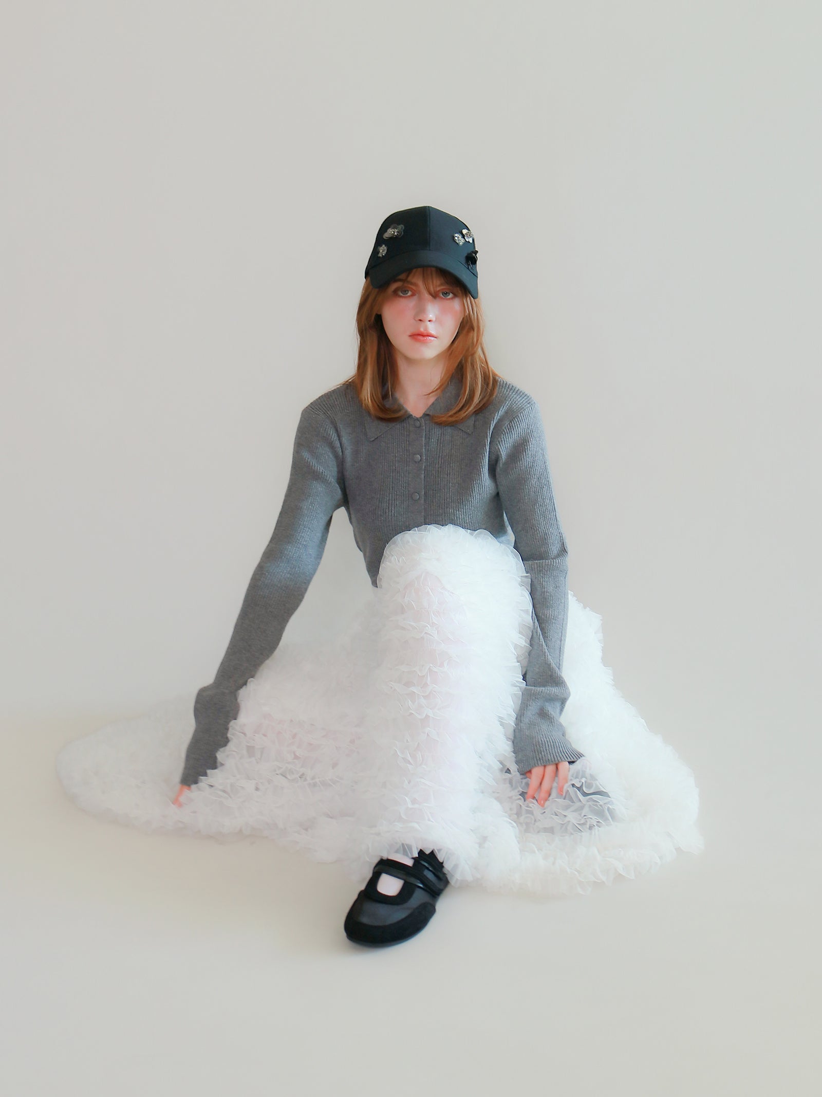 【mic】フラワービジューキャップ