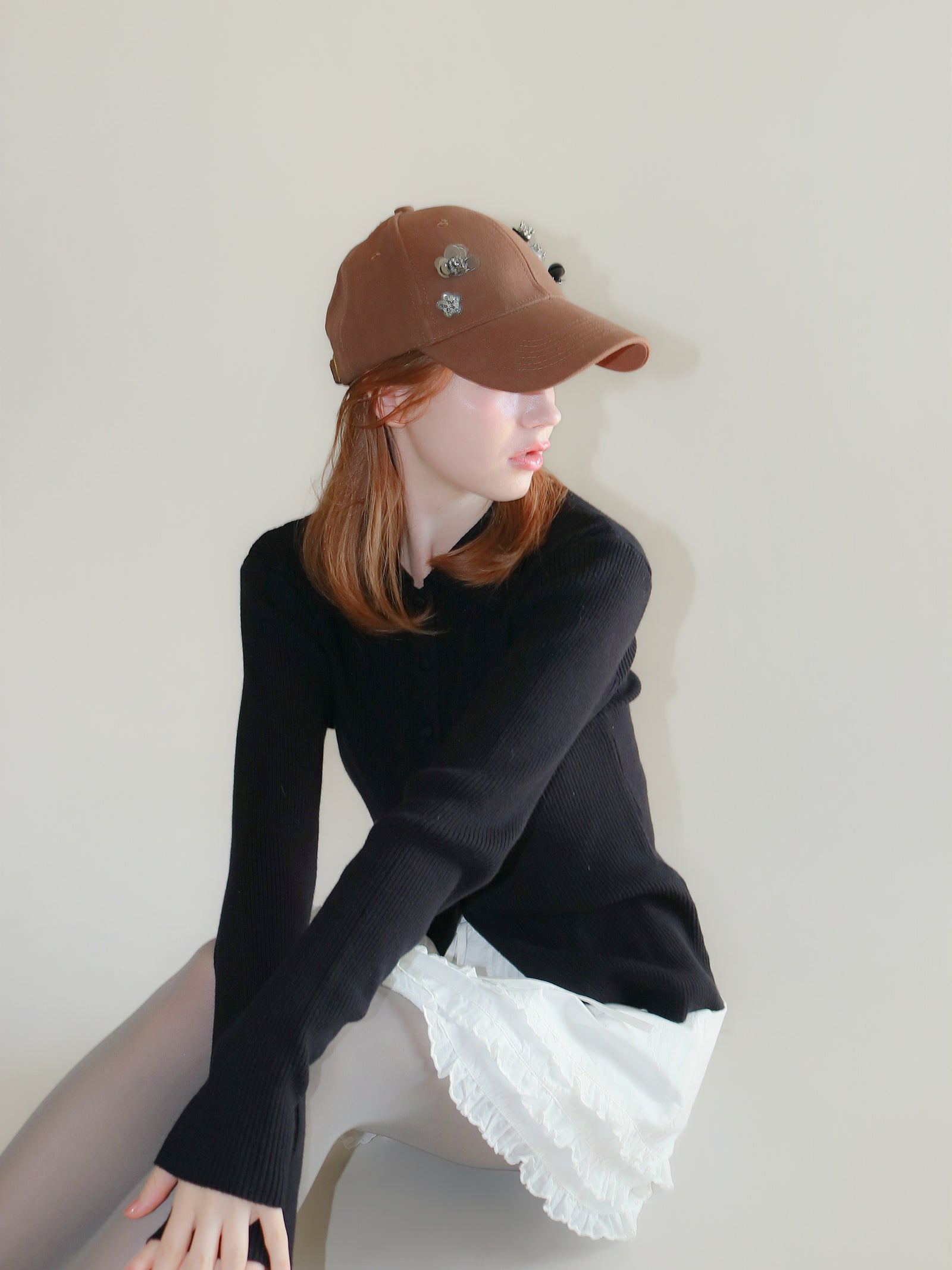 【mic】フラワービジューキャップ