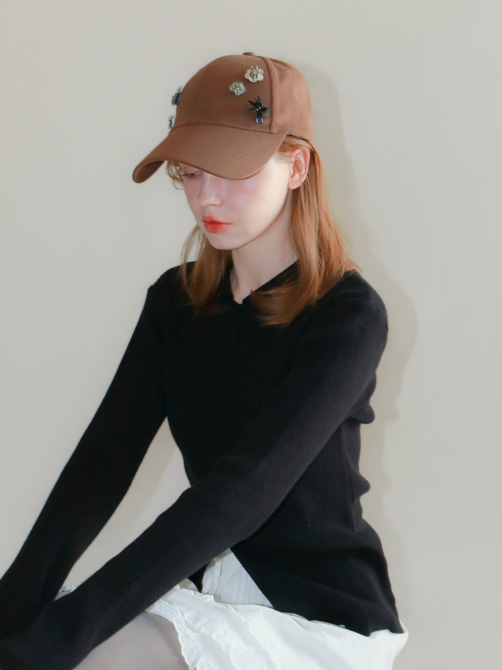 【mic】フラワービジューキャップ