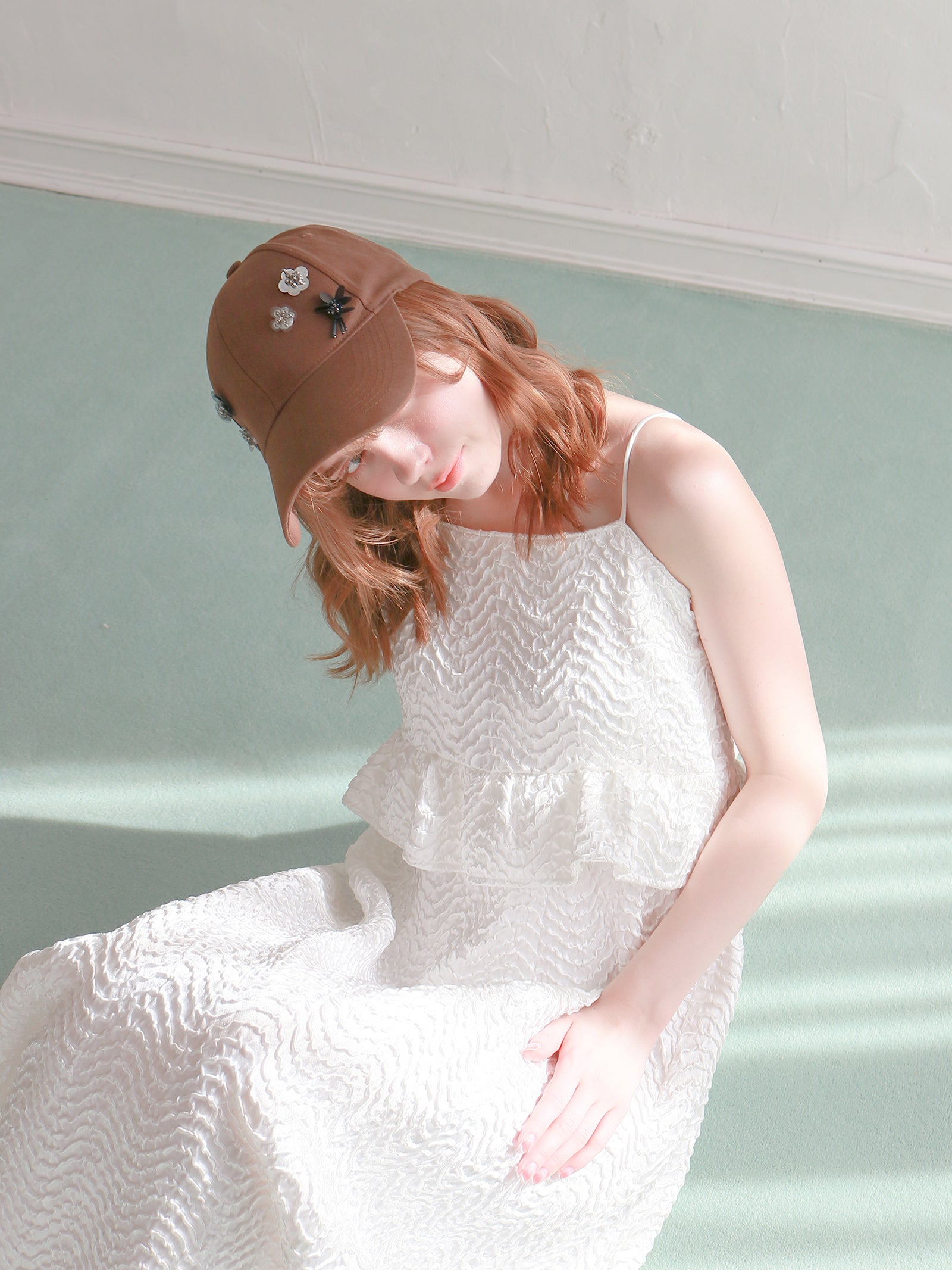 【mic】フラワービジューキャップ