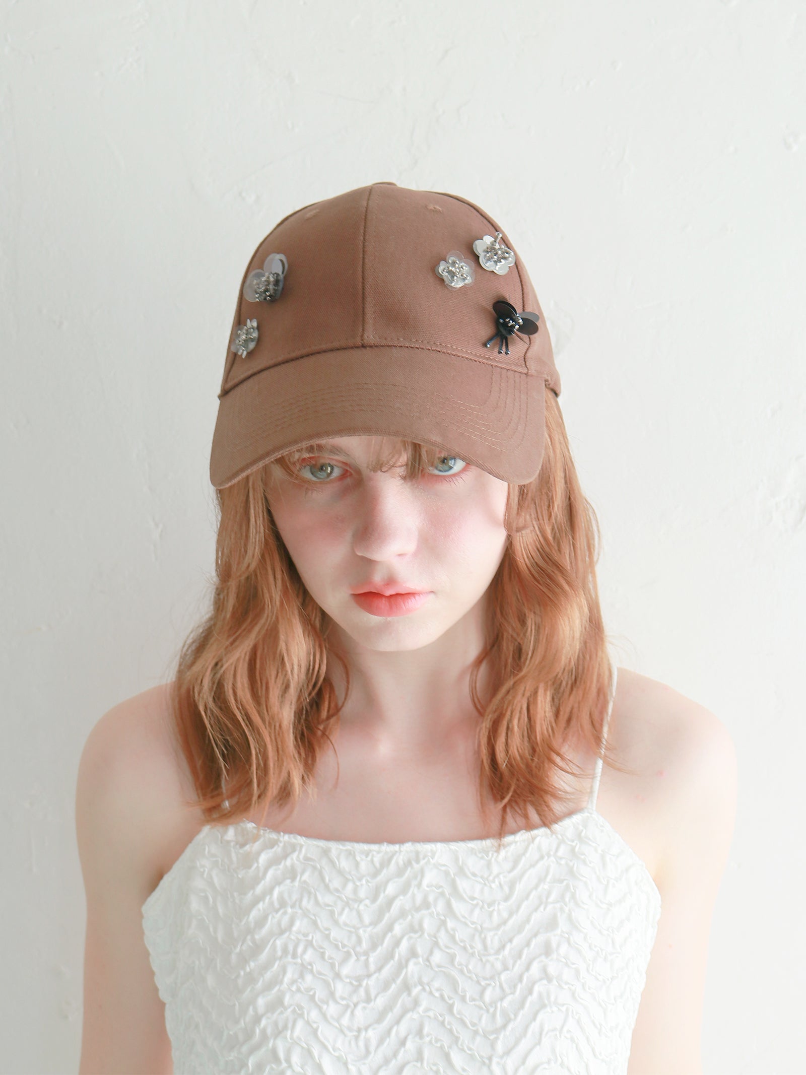 【mic】フラワービジューキャップ