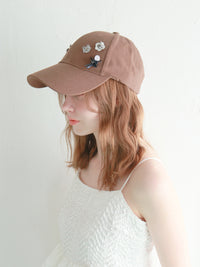 【mic】フラワービジューキャップ