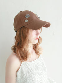 【mic】フラワービジューキャップ