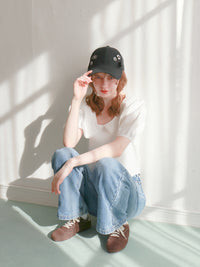 【mic】フラワービジューキャップ