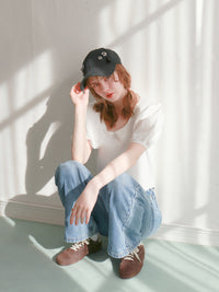 【mic】フラワービジューキャップ